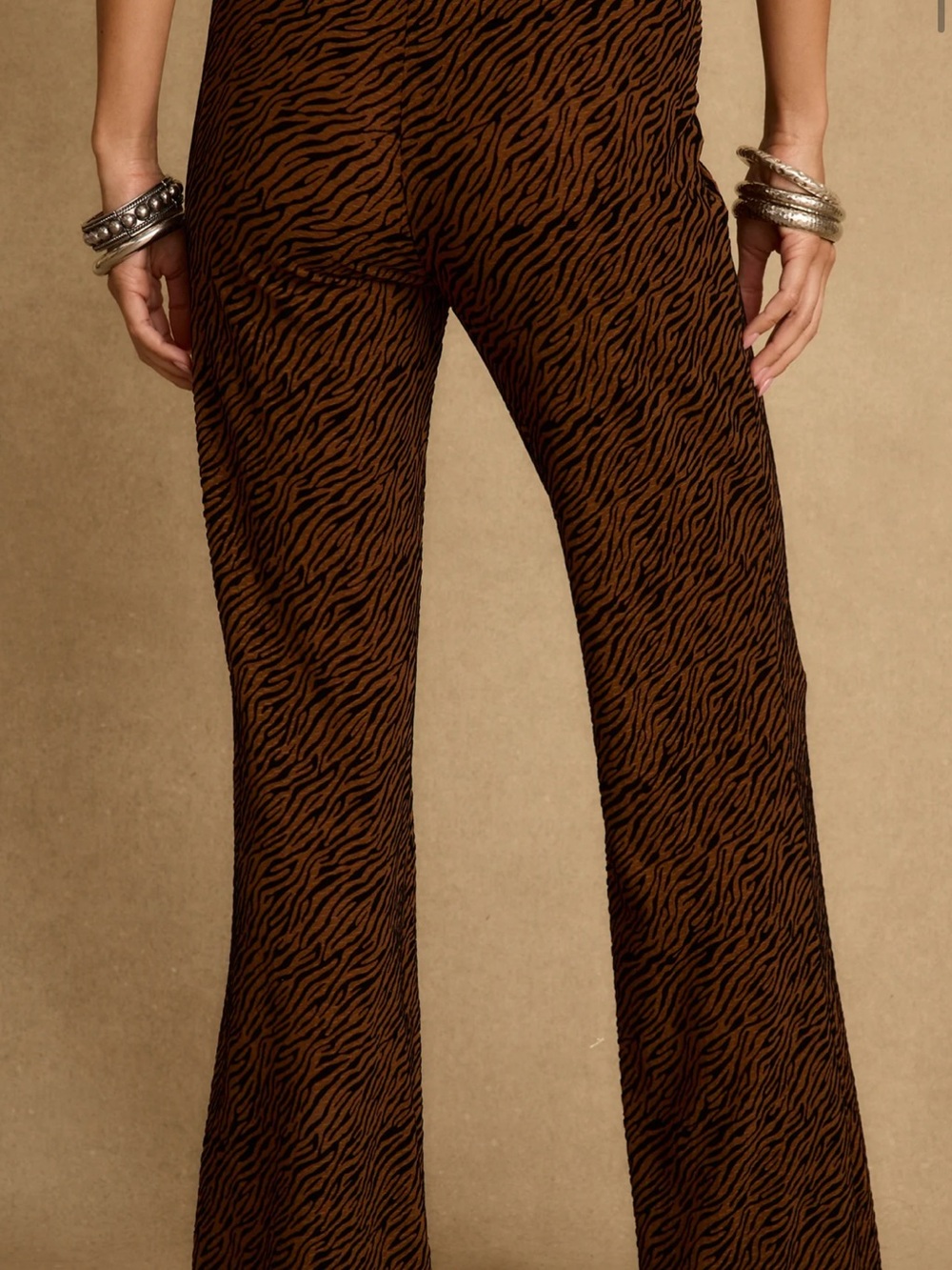 12th Tribe Silver Springs Cognac Zebra Flare Pants - NWT - Picture 4 of 5